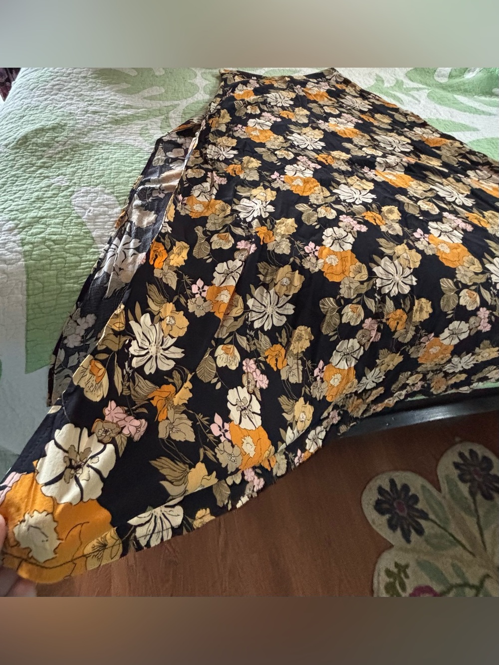 Natural Life Black Floral Maxi Skirt with Yellow & Cream Flowers - Picture 4 of 4